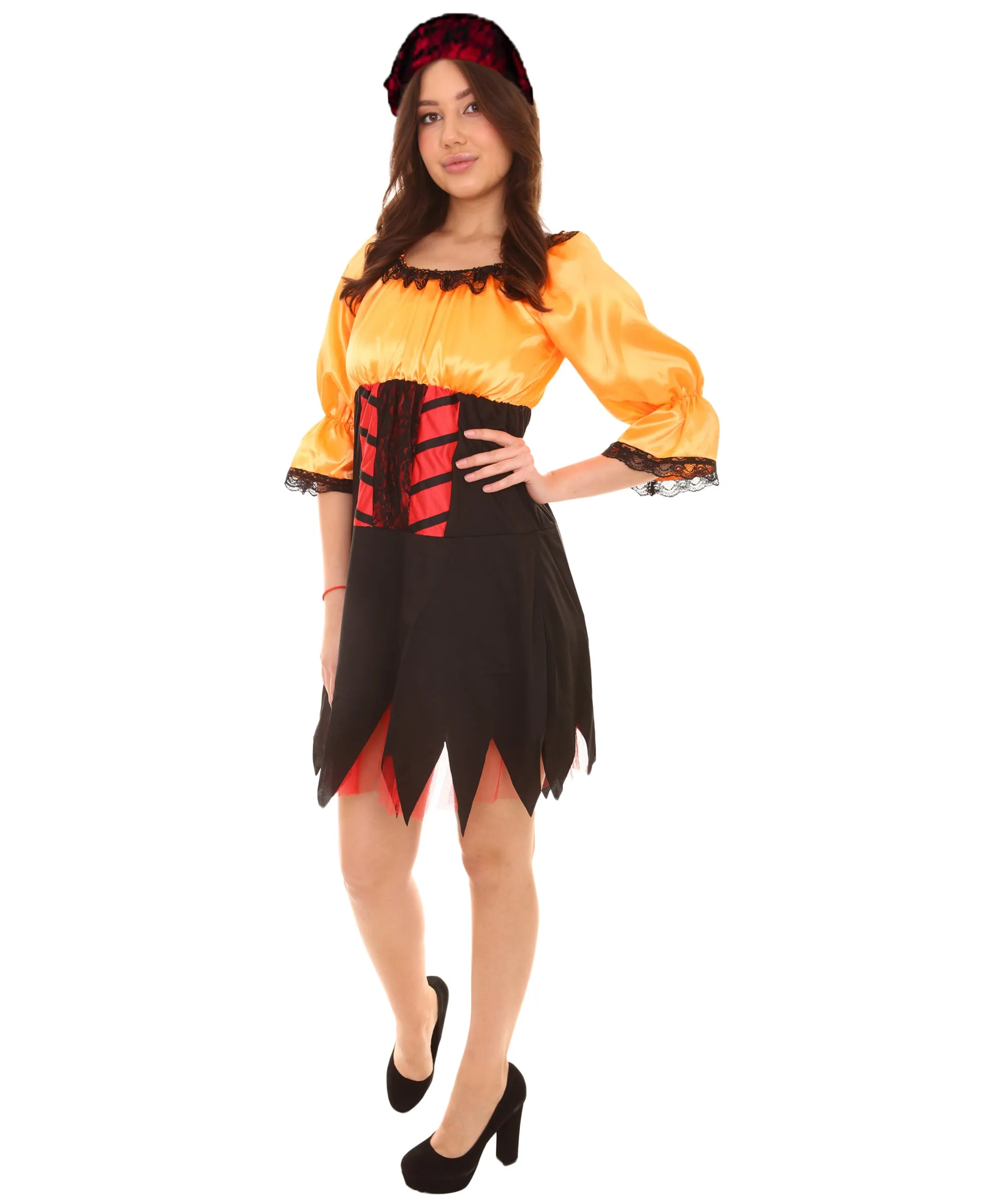 Adult Women's Sexy Pirate Costume | Orange Cosplay Costume