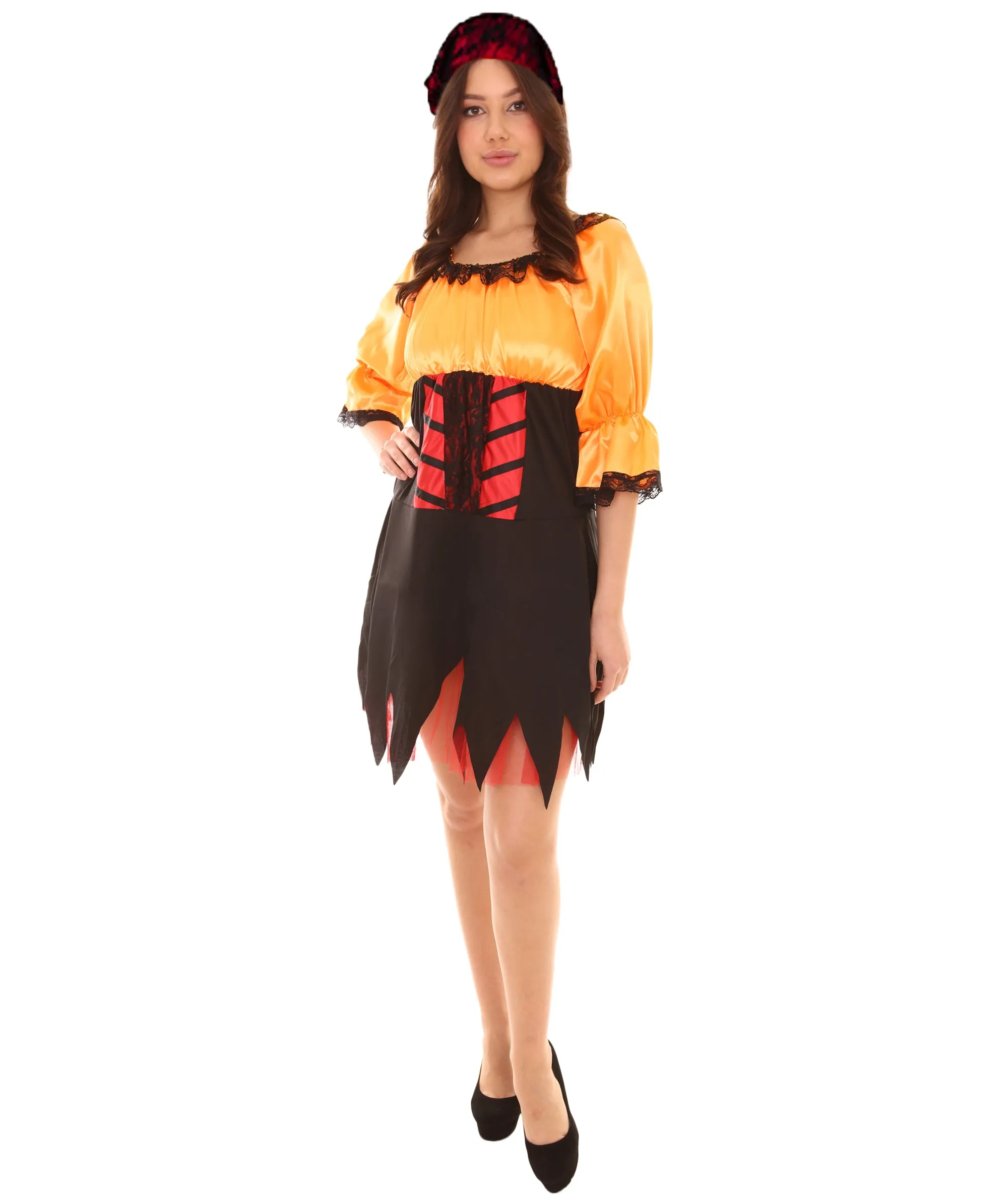 Adult Women's Sexy Pirate Costume | Orange Cosplay Costume
