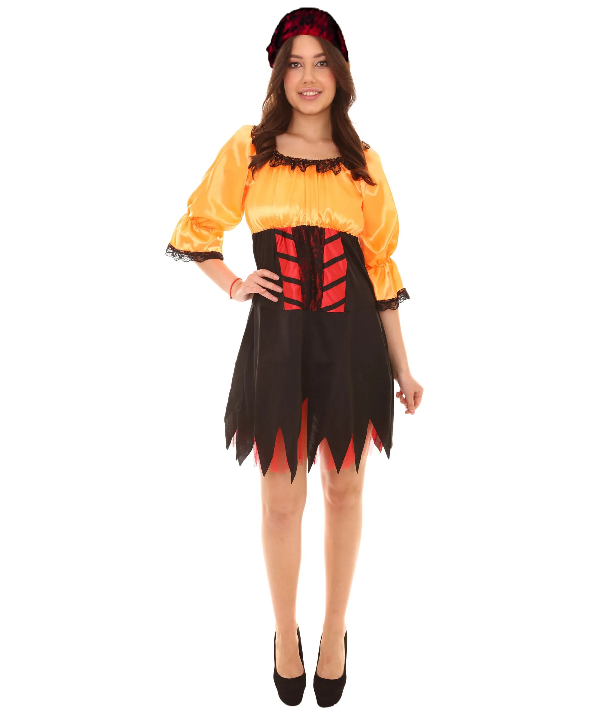 Adult Women's Sexy Pirate Costume | Orange Cosplay Costume