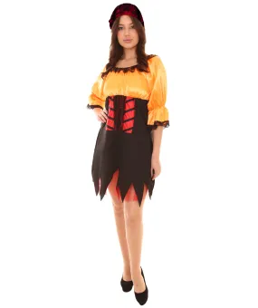 Adult Women's Sexy Pirate Costume | Orange Cosplay Costume