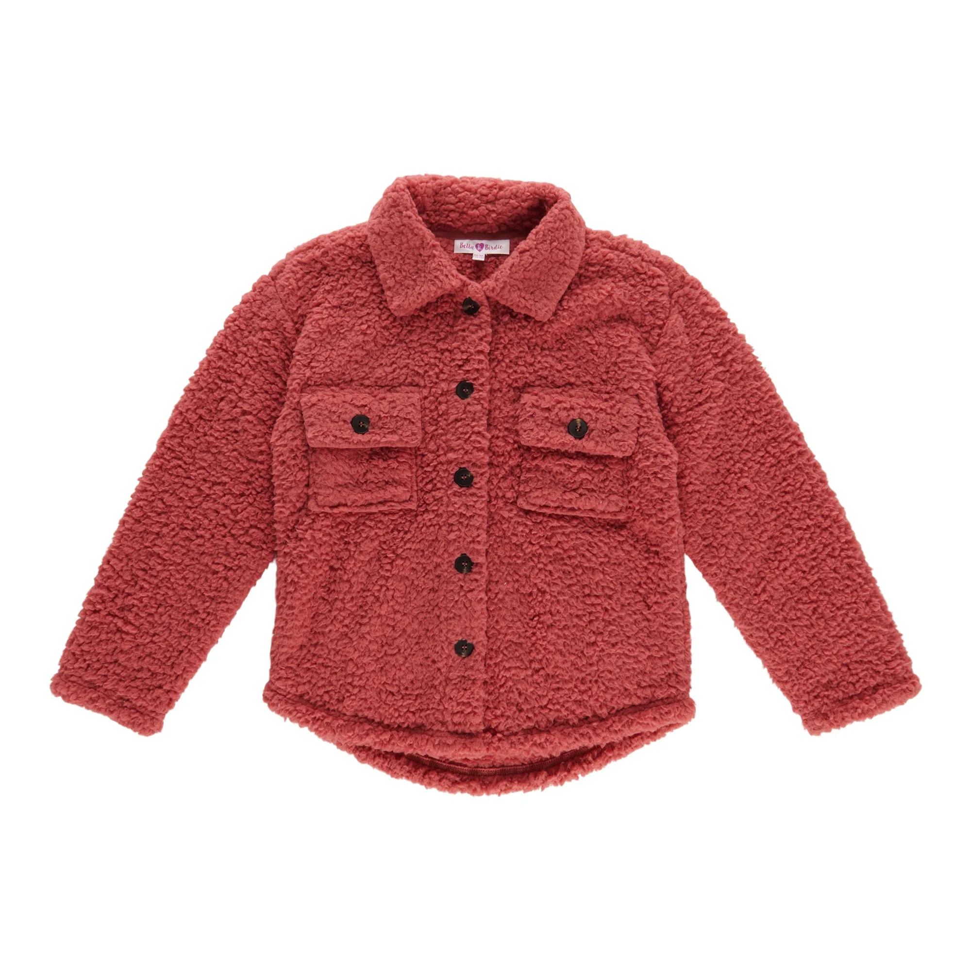 BELLA & BIRDIE Girl's Autumn Flair Sherpa Shacket