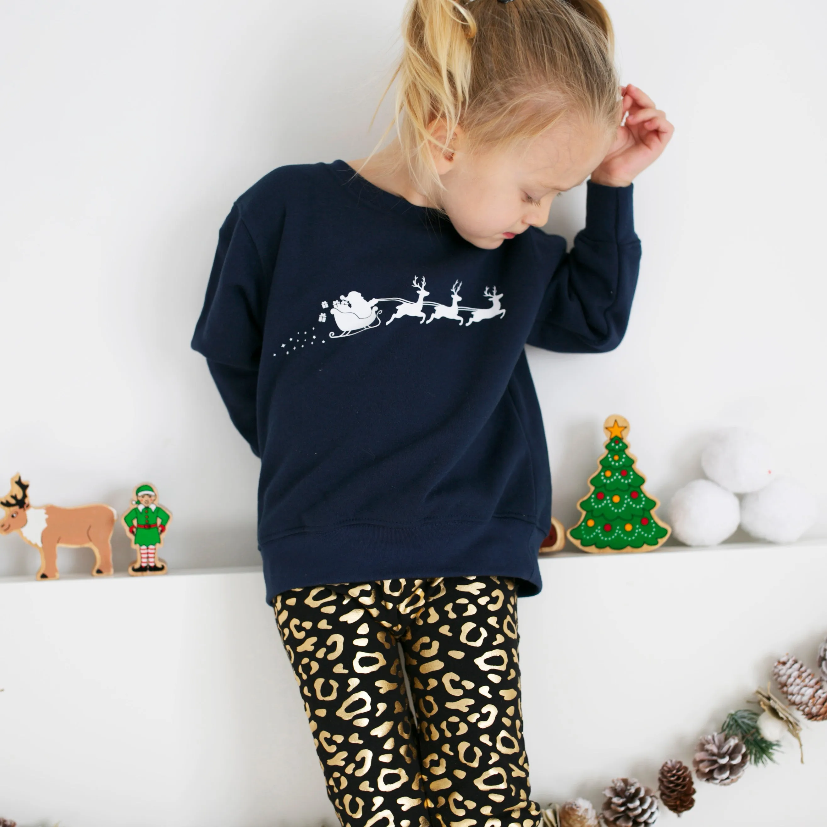 Black & Gold Foil Leo Leggings