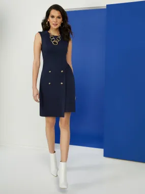 Button-Front Ponte Dress - Superflex