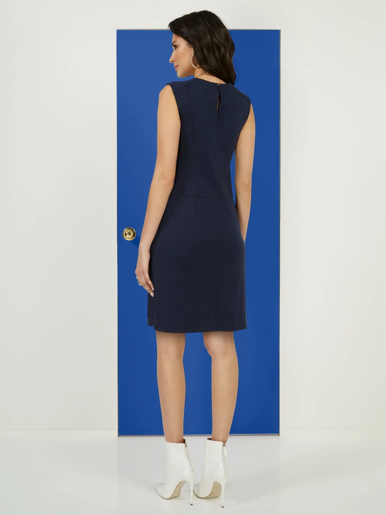 Button-Front Ponte Dress - Superflex