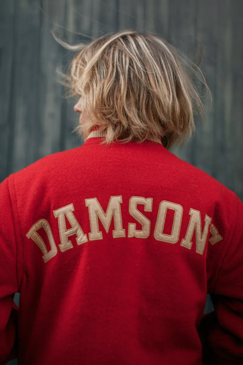 Damsons Nancy Baseball Jacket Vintage Red