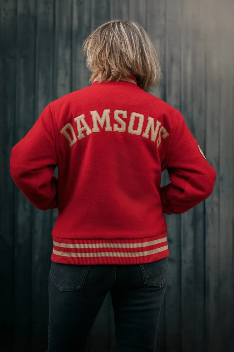 Damsons Nancy Baseball Jacket Vintage Red