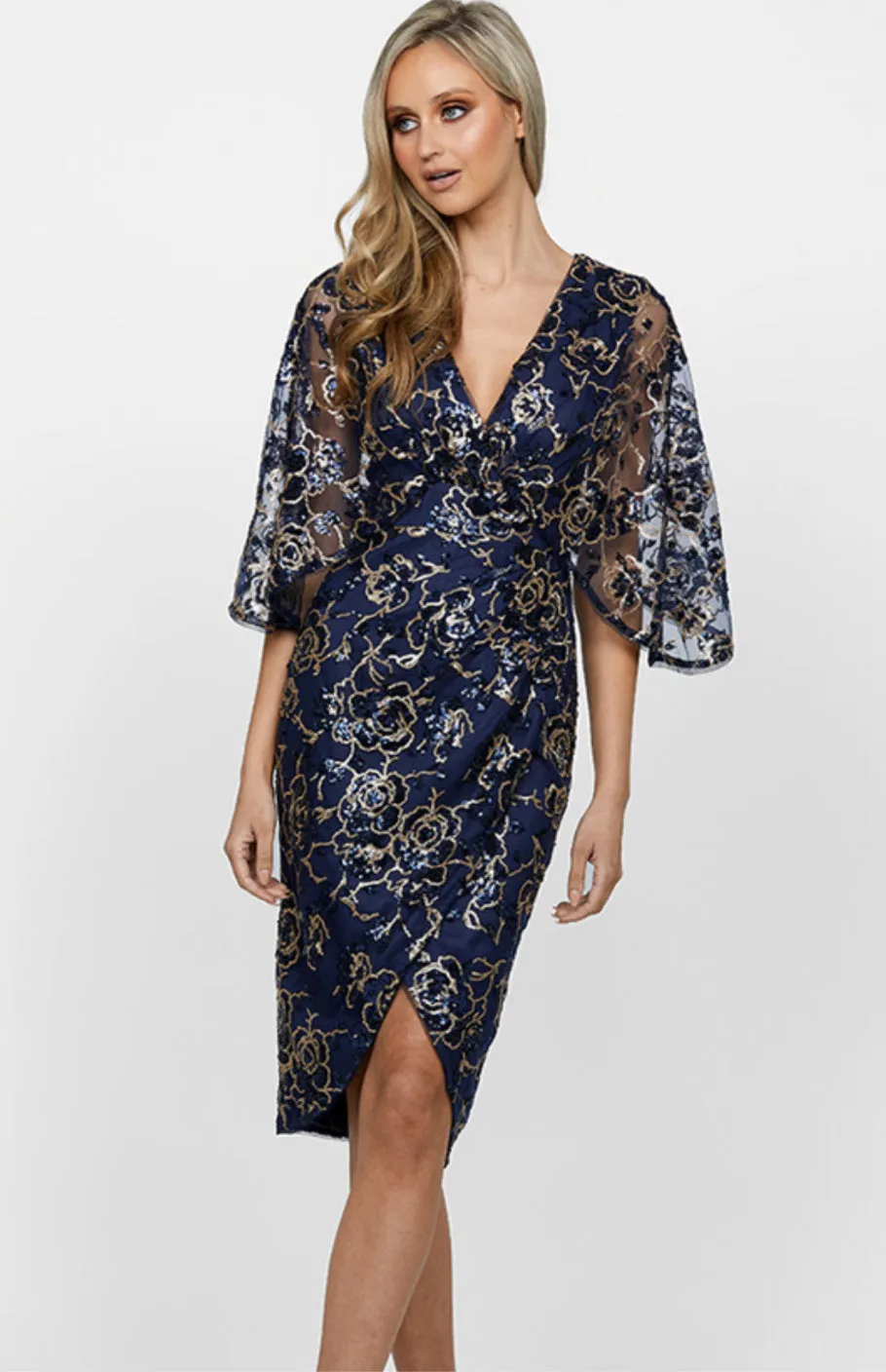 Delara Cape Sleeve Dress