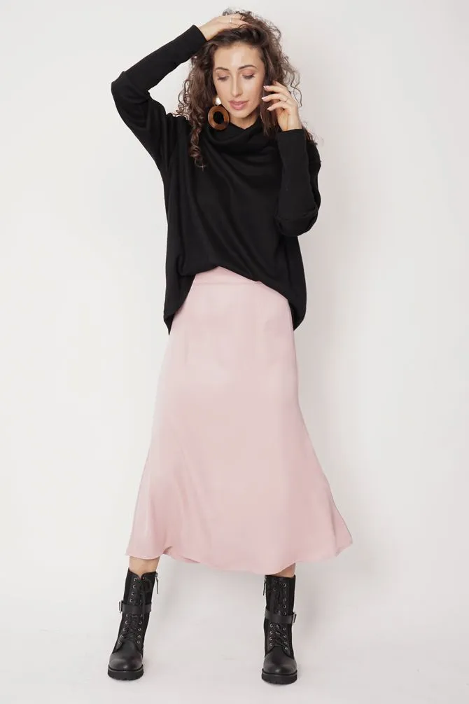 Feme Satin Skirt Pink