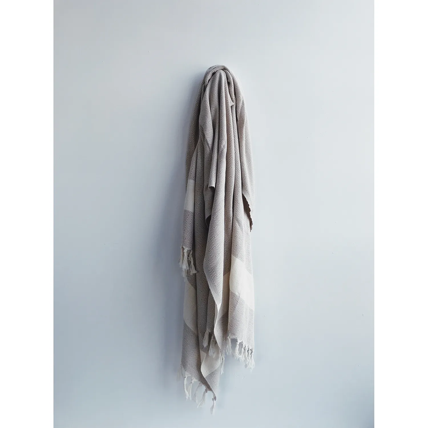 Handwoven Bag Blanket - Beige Diamond