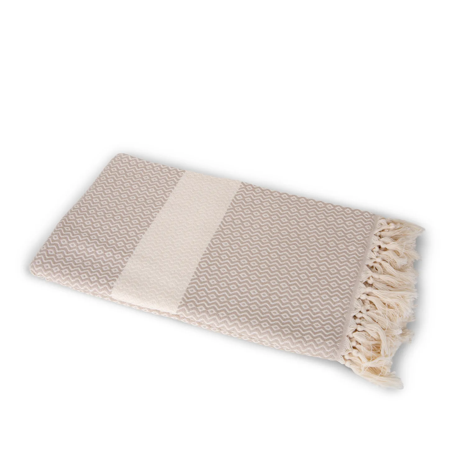 Handwoven Bag Blanket - Beige Diamond