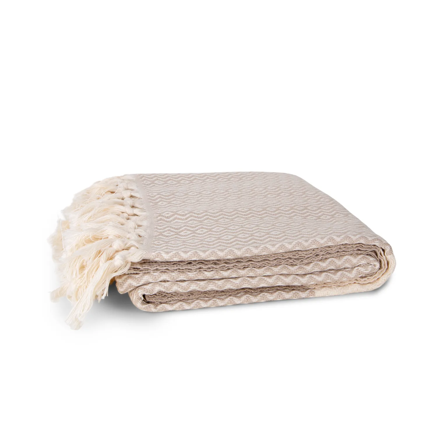 Handwoven Bag Blanket - Beige Diamond