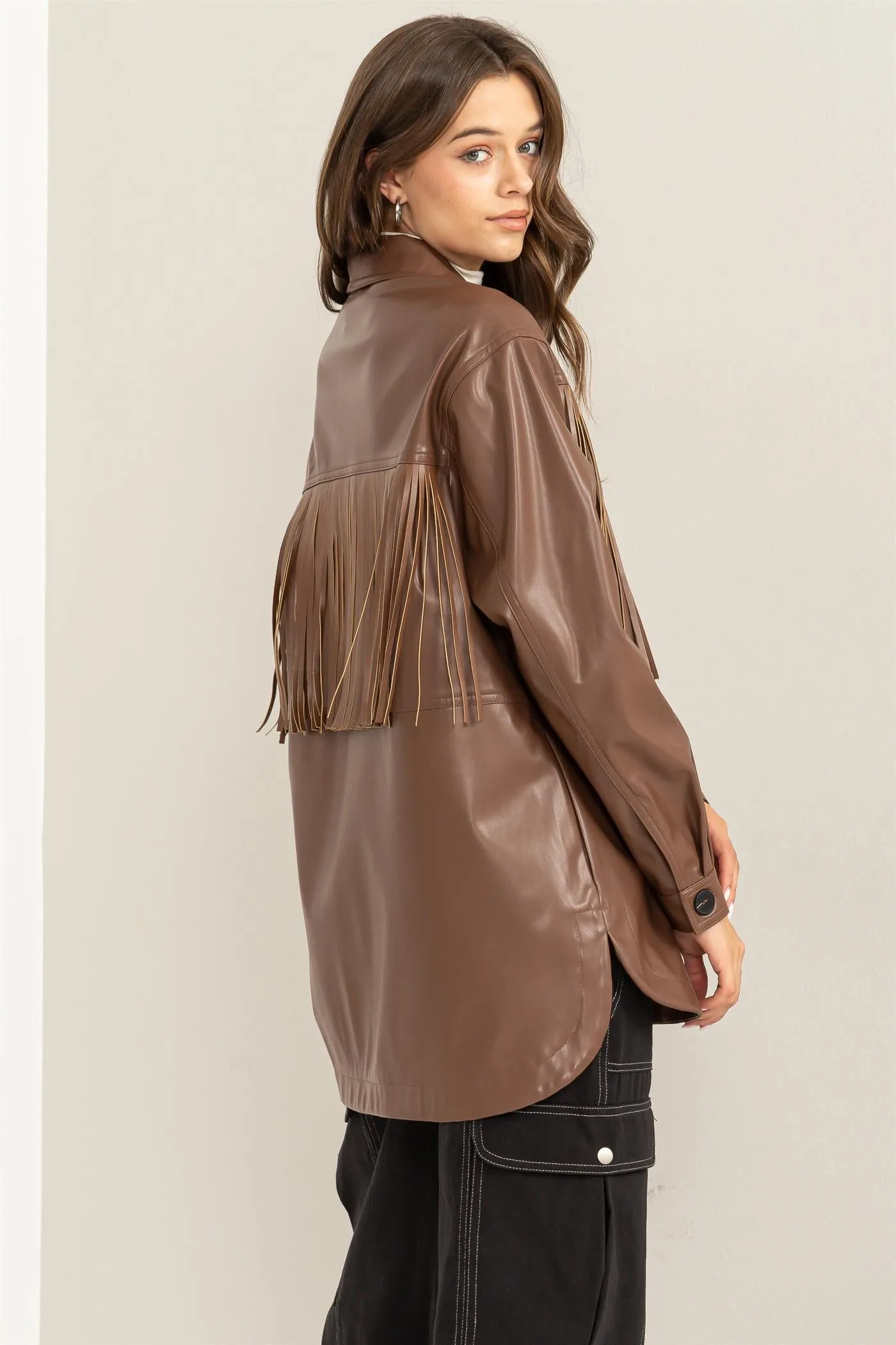 HF23G238-PU FRINGE SHACKET