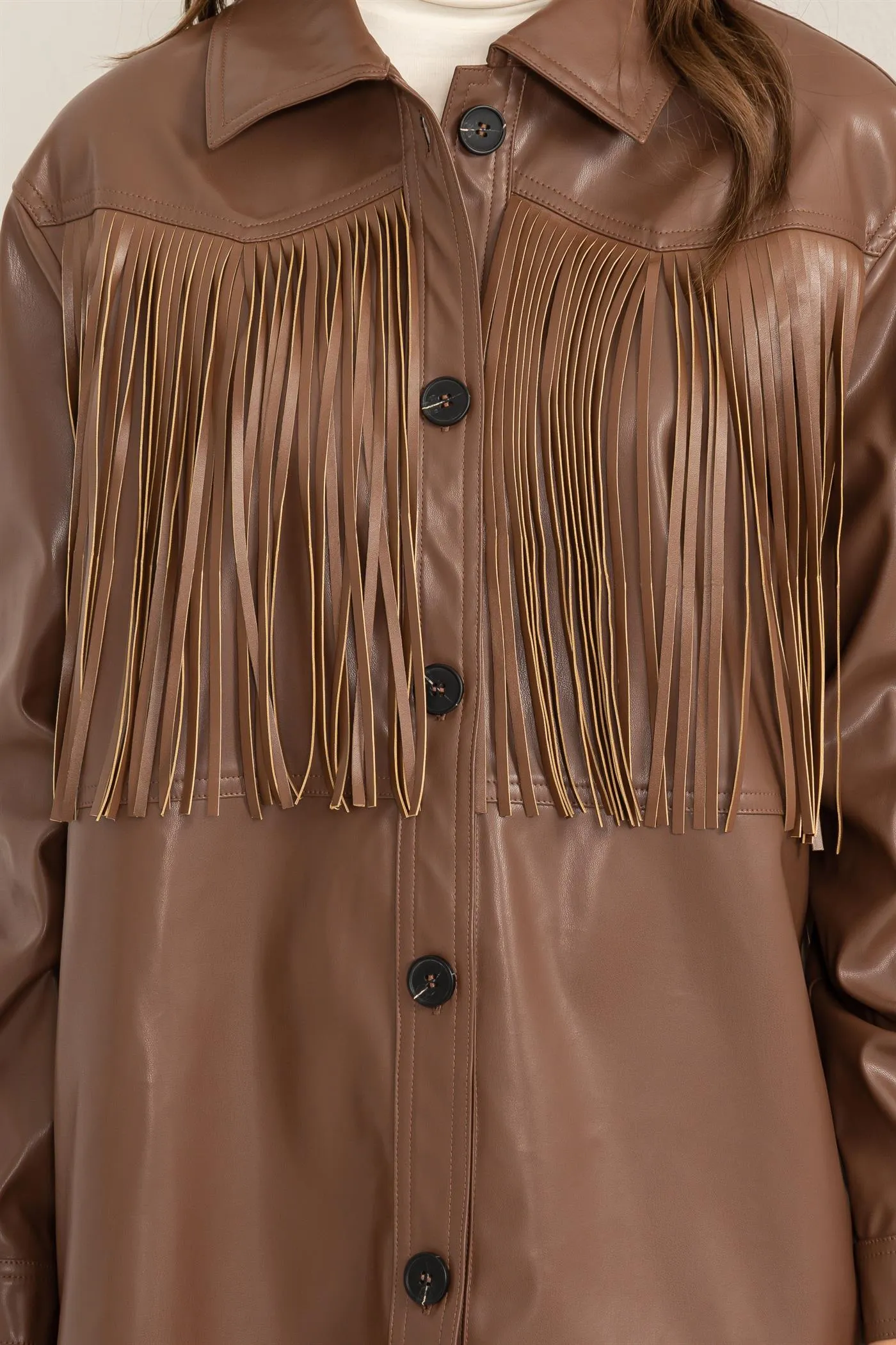 HF23G238-PU FRINGE SHACKET