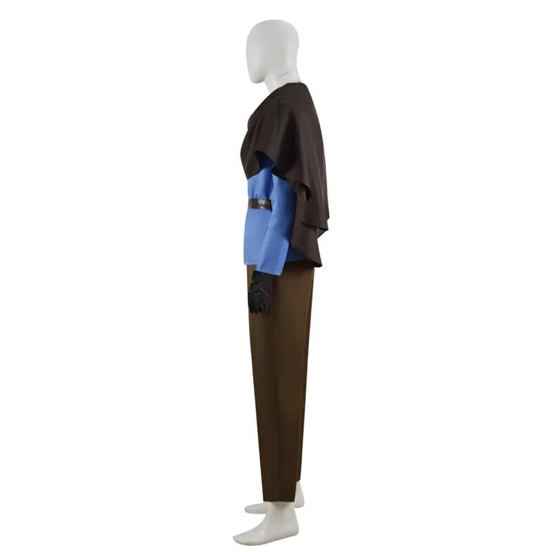 Obi-Wan Costume Mens Star Wars ObiWan Kenob Cosplay Jedi Master Blue Suit Version