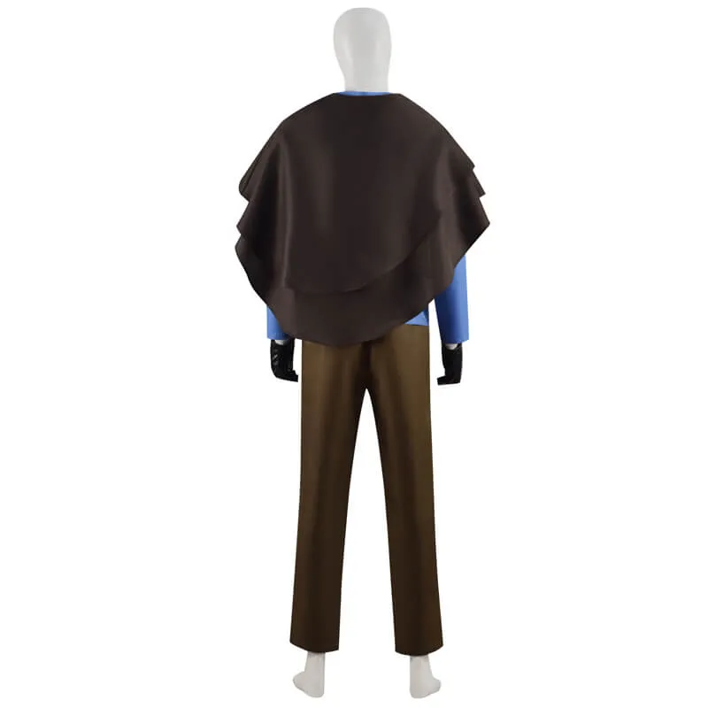 Obi-Wan Costume Mens Star Wars ObiWan Kenob Cosplay Jedi Master Blue Suit Version