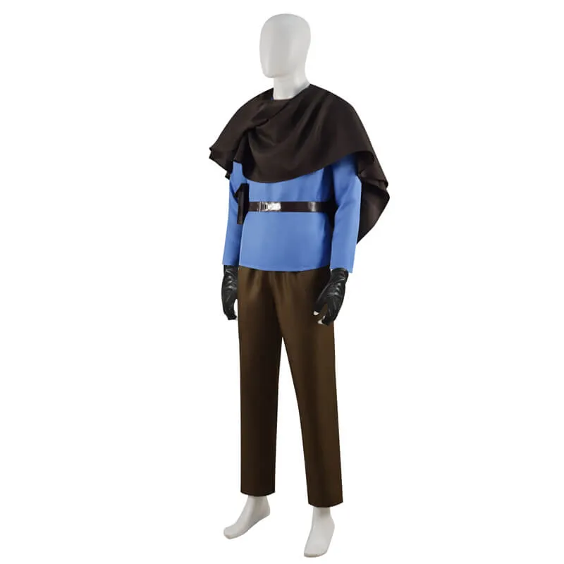 Obi-Wan Costume Mens Star Wars ObiWan Kenob Cosplay Jedi Master Blue Suit Version