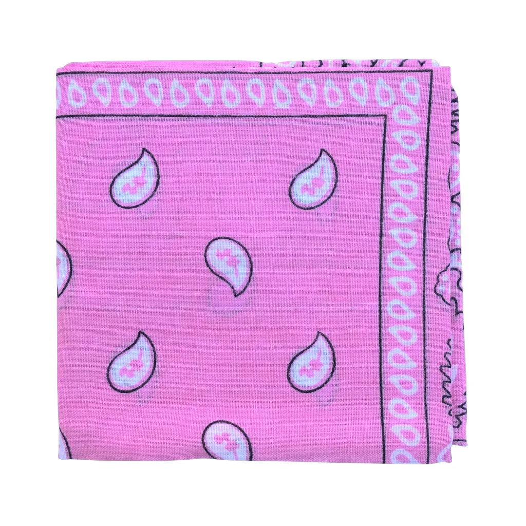 Paisley Bandana Headwrap - Light Pink