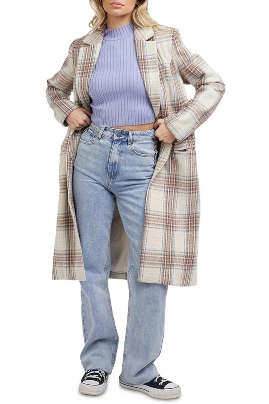 Phillipa Check Coat in Multi