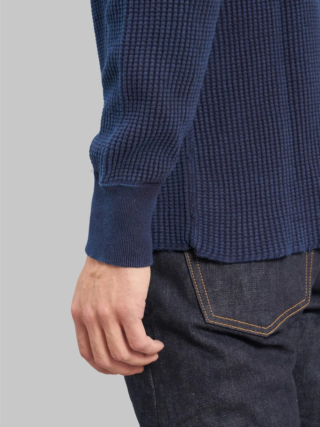 UES Thermal Big Waffle Henley T-Shirt Indigo