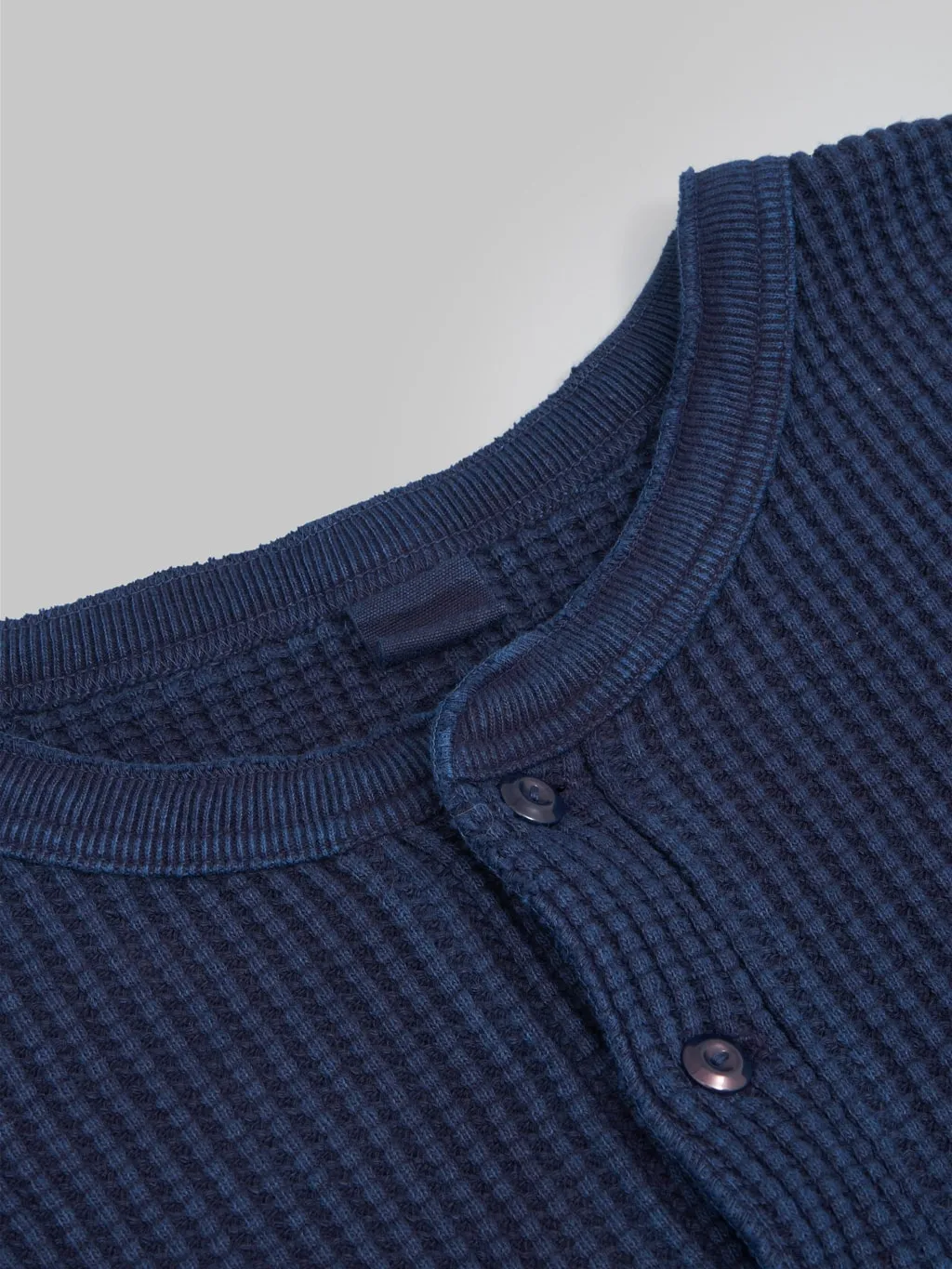 UES Thermal Big Waffle Henley T-Shirt Indigo