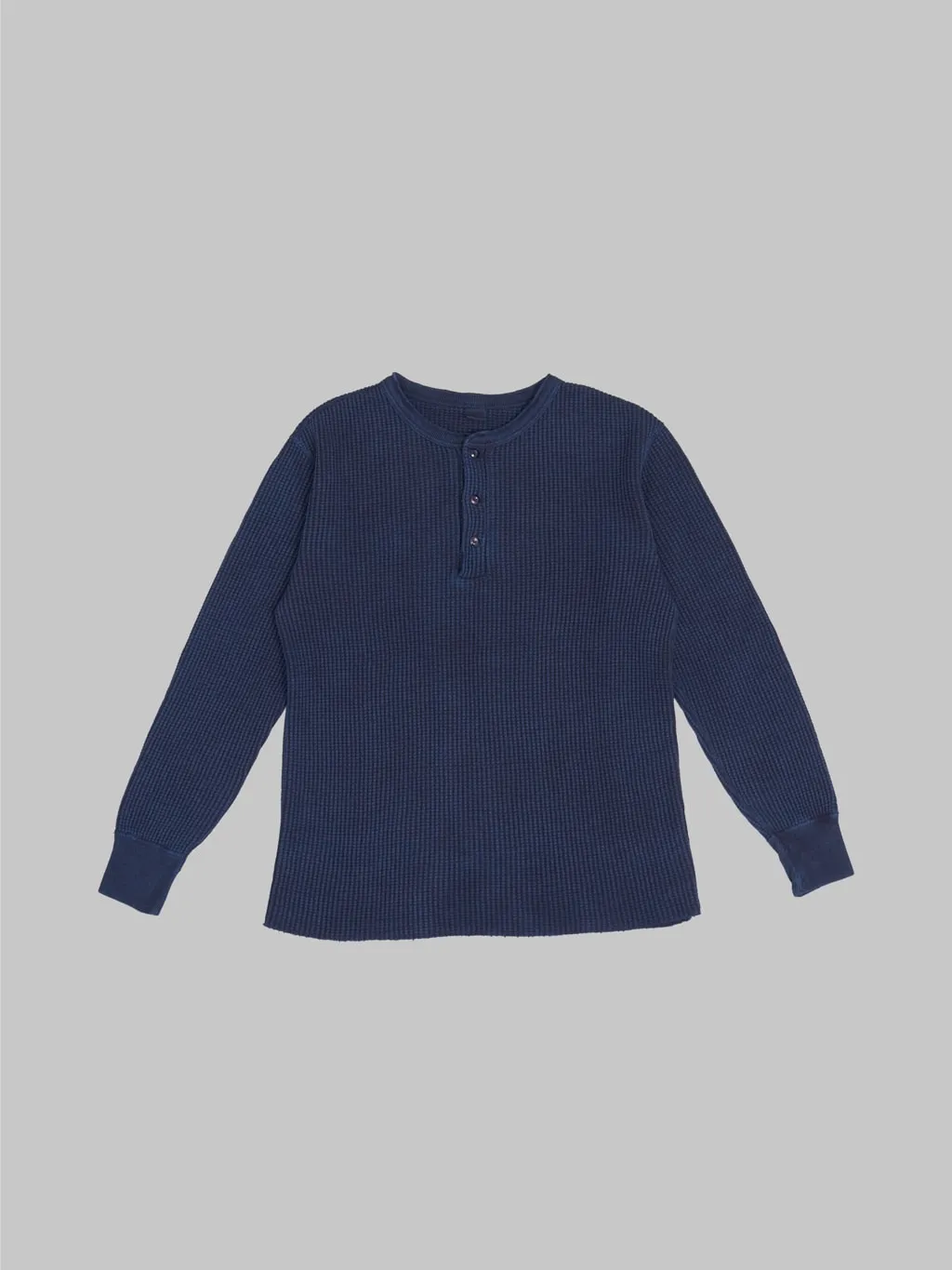 UES Thermal Big Waffle Henley T-Shirt Indigo