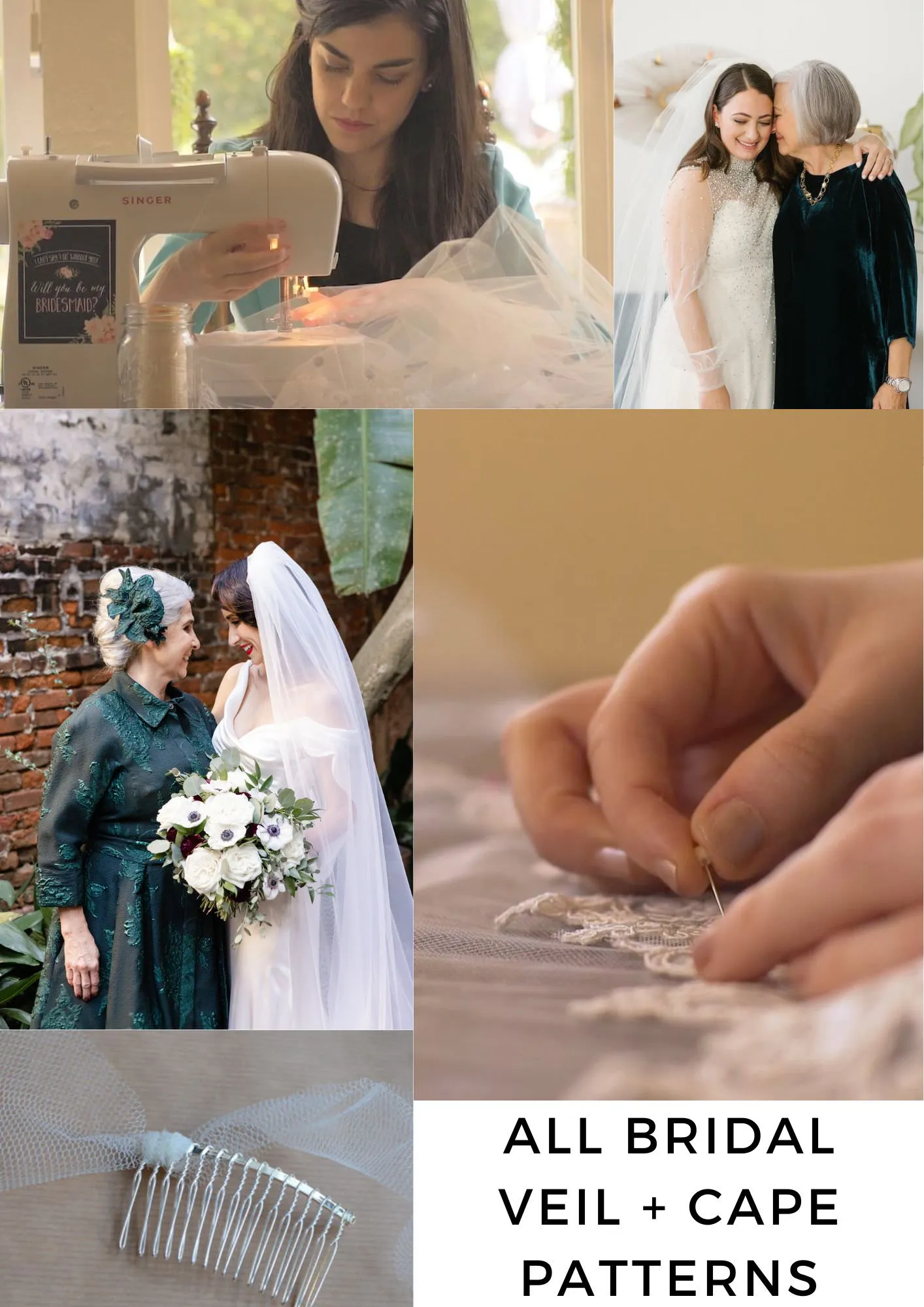 Ultimate Wedding Accessory Sewing Guide: 15  Bridal Veil, Cape and Sleeve Patterns