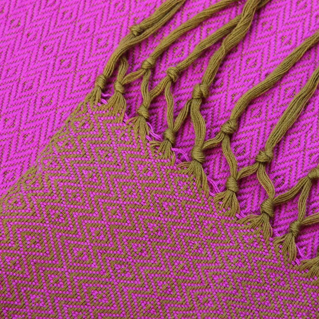 Vibrant Shawl | Mustard & Hot Pink