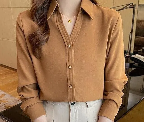 Worthy - long sleeves and V-Neck shirt & Tops
