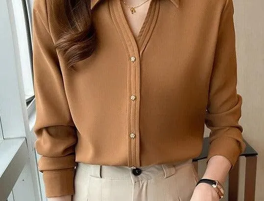 Worthy - long sleeves and V-Neck shirt & Tops